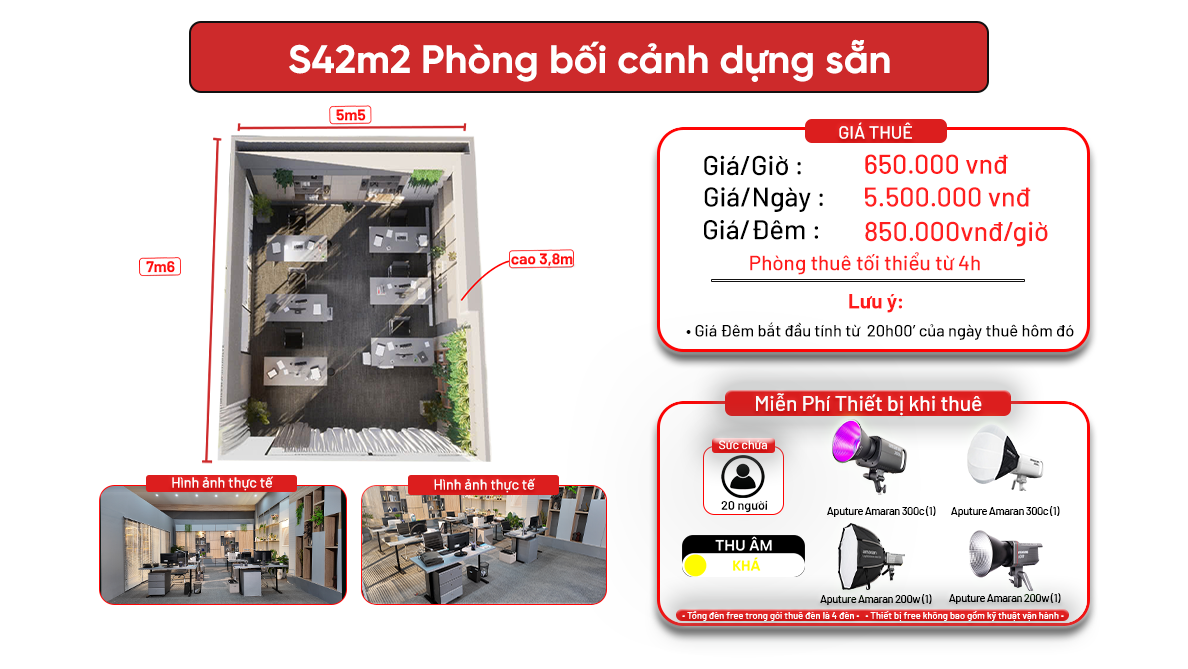 S42m2 - Phương Canh ( Bối cảnh Văn phòng dựng sẵn )