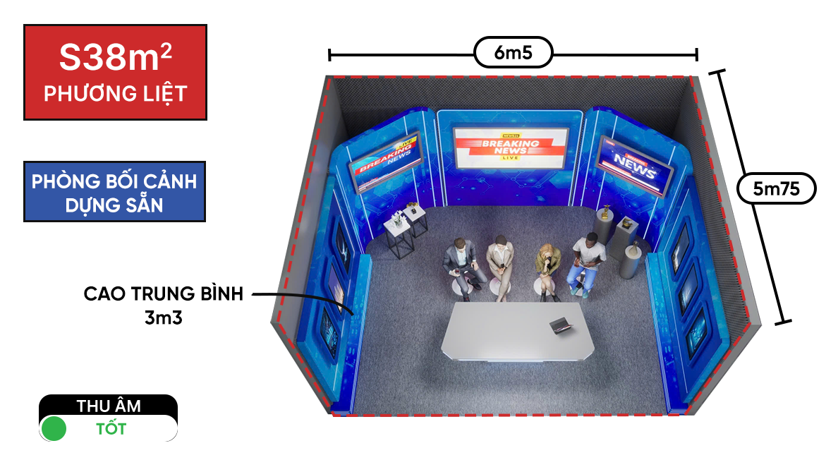 S38m2 - Phương Liệt ( Phòng dẫn bảng tin bối cảnh dựng sẵn )