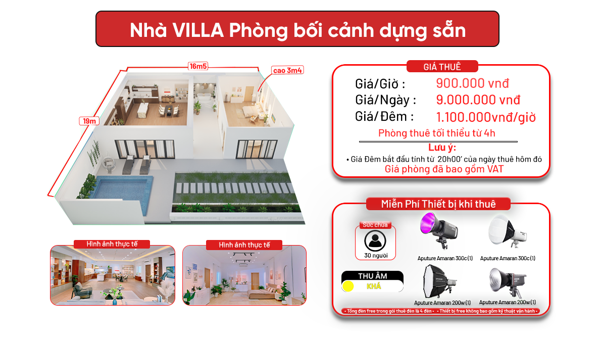 NHÀ VILLA - Phương Canh ( Phòng bối cảnh dựng sẵn )