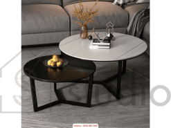 Bàn Trà Tròn Đôi-Bàn Sofa Mặt Đá BSF02 ( 300 - 1 )