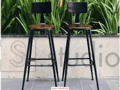 Ghế bar chân sắt mặt gỗ ( 200 - 4 )