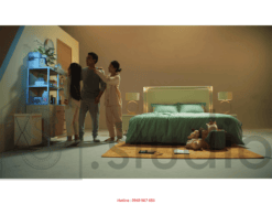 Giường gỗ bọc vải (1000 - 1)