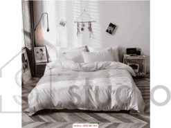 Bộ chăn/ga cotton tc trơn trắng (150 - 1)